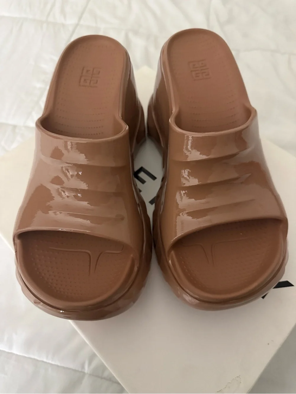 Givenchy Clay Marshmallow Wedge Slides